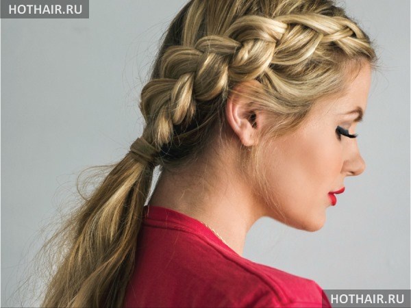 домашняя прическа на длинных волосах