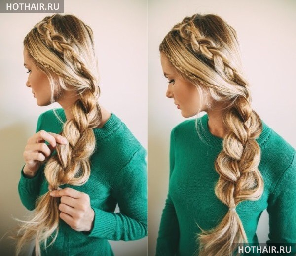 домашняя прическа на длинных волосах