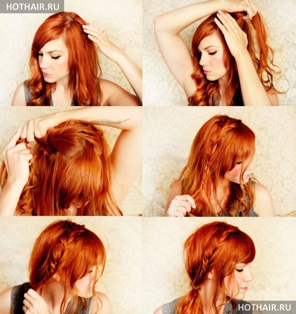 домашняя прическа на длинных волосах