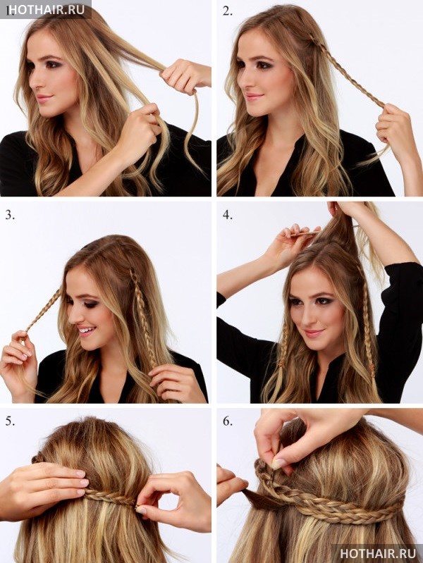 домашняя прическа на длинных волосах