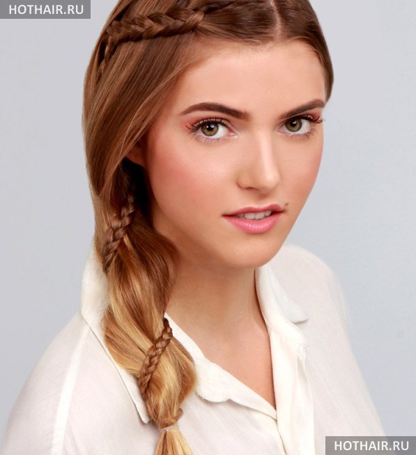 домашняя прическа на длинных волосах