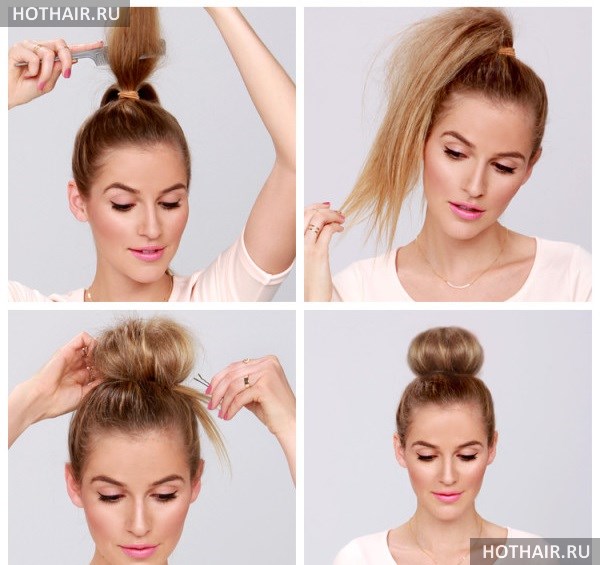 домашняя прическа на длинных волосах