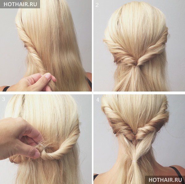 домашняя прическа на длинных волосах