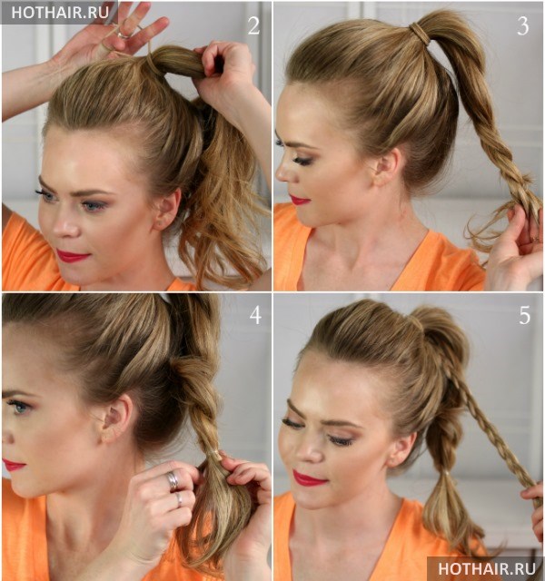 домашняя прическа на длинных волосах