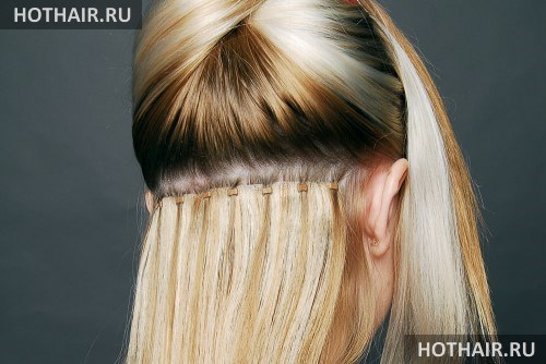 процесс наращивания волос