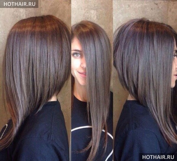 Стрижка одной длины на длинные волосы. Стрижка боб на длинные волосы