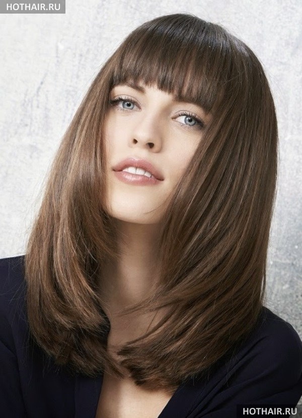 Стрижка одной длины на длинные волосы. Стрижка боб на длинные волосы