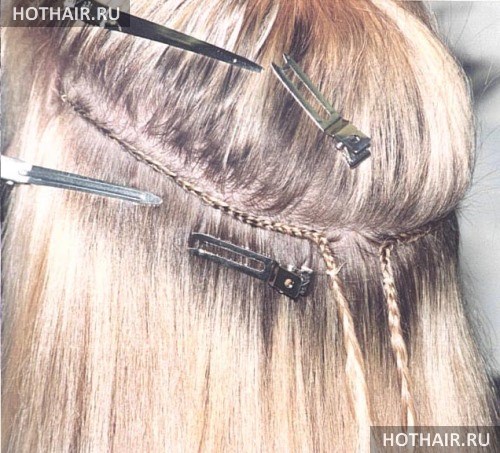наращивание волос с помощью трессов