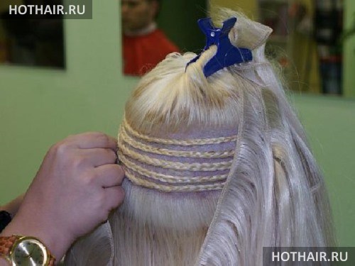 наращивание волос с помощью трессов