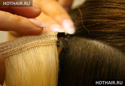 наращивание волос клипсами