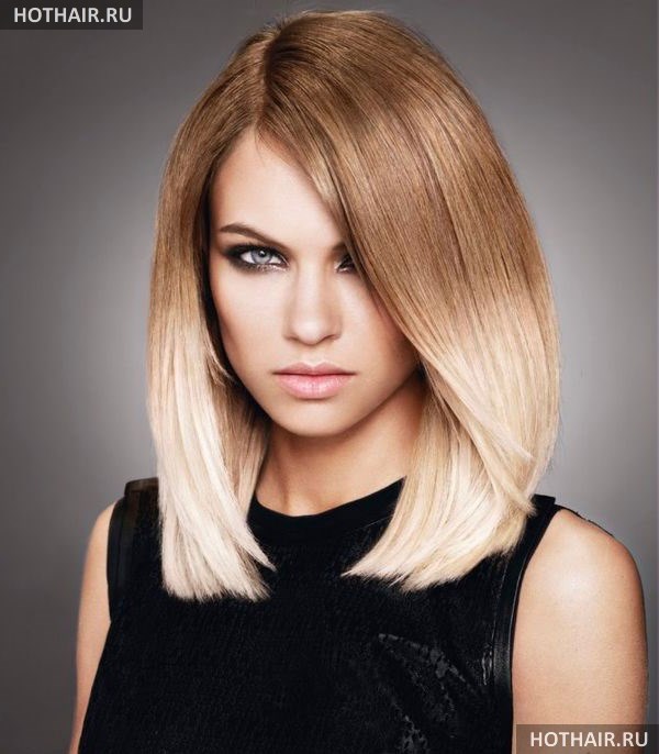 стрижка на средние волосы без челки