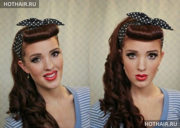 Прически с повязкой на голове длинные волосы