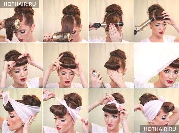 Прически с повязкой на голове длинные волосы