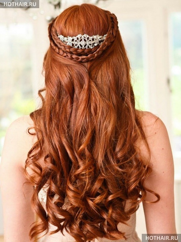 свадебная прическа с косой