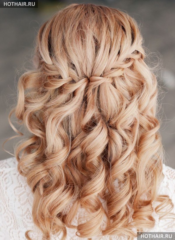 свадебная прическа с косой