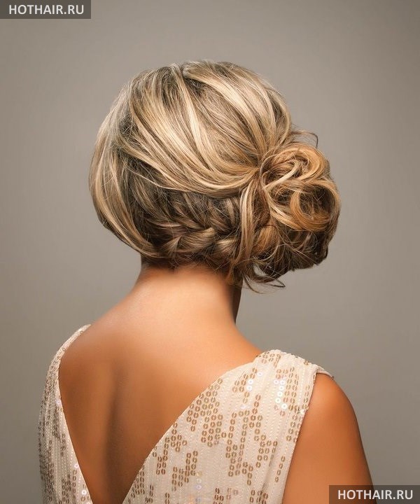 свадебная прическа с косой