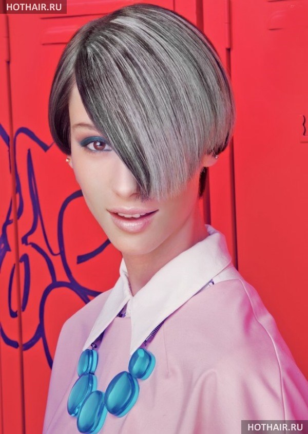 Асимметричная стрижка на короткие волосы