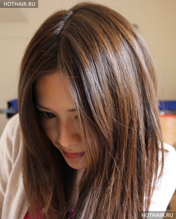 калифорнийское мелирование на русые волосы