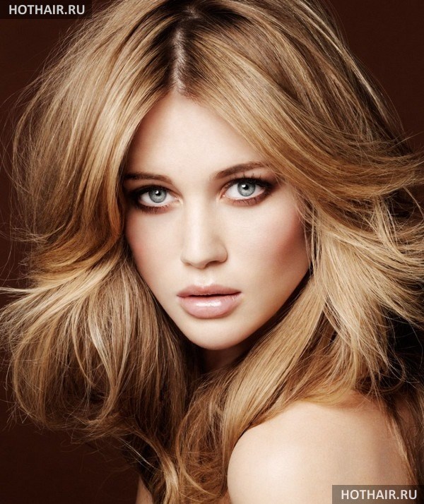 калифорнийское мелирование на русые волосы