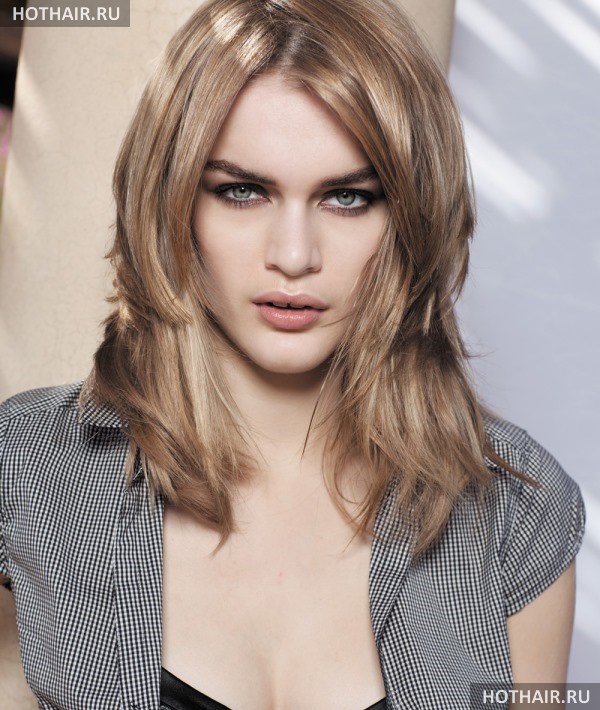 калифорнийское мелирование на русые волосы