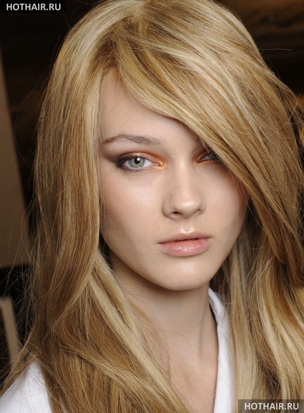 калифорнийское мелирование на русые волосы