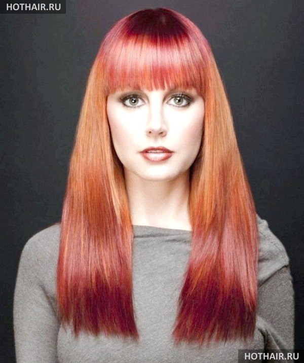мелирование на рыжие волосы