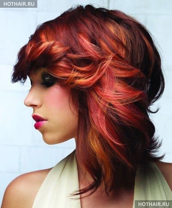 мелирование на рыжие волосы