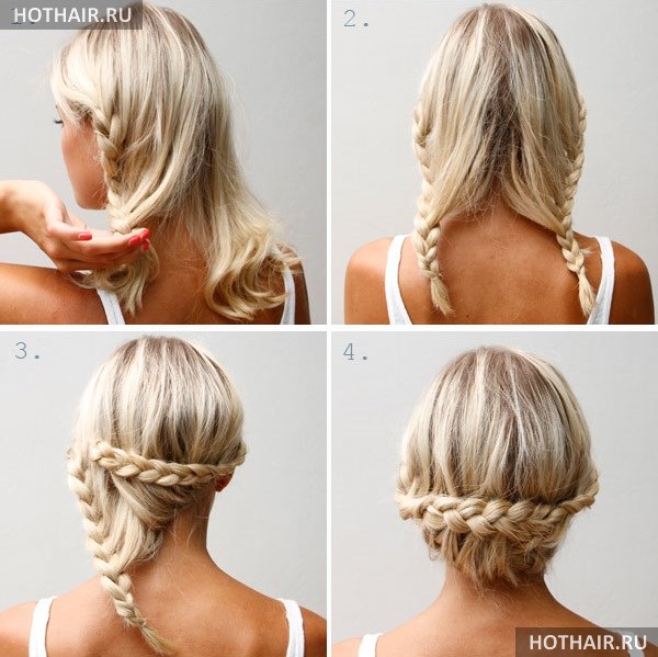 прическа на средние волосы