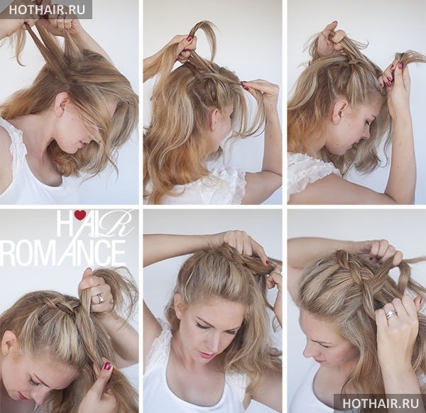 прическа на средние волосы