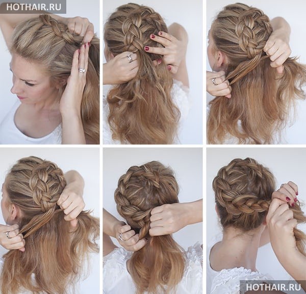 прическа на средние волосы