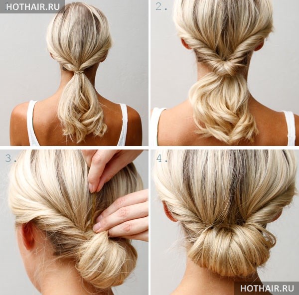 прическа на средние волосы