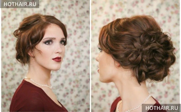 прическа на средние волосы