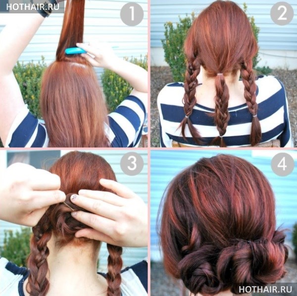 легкая прическа своими руками